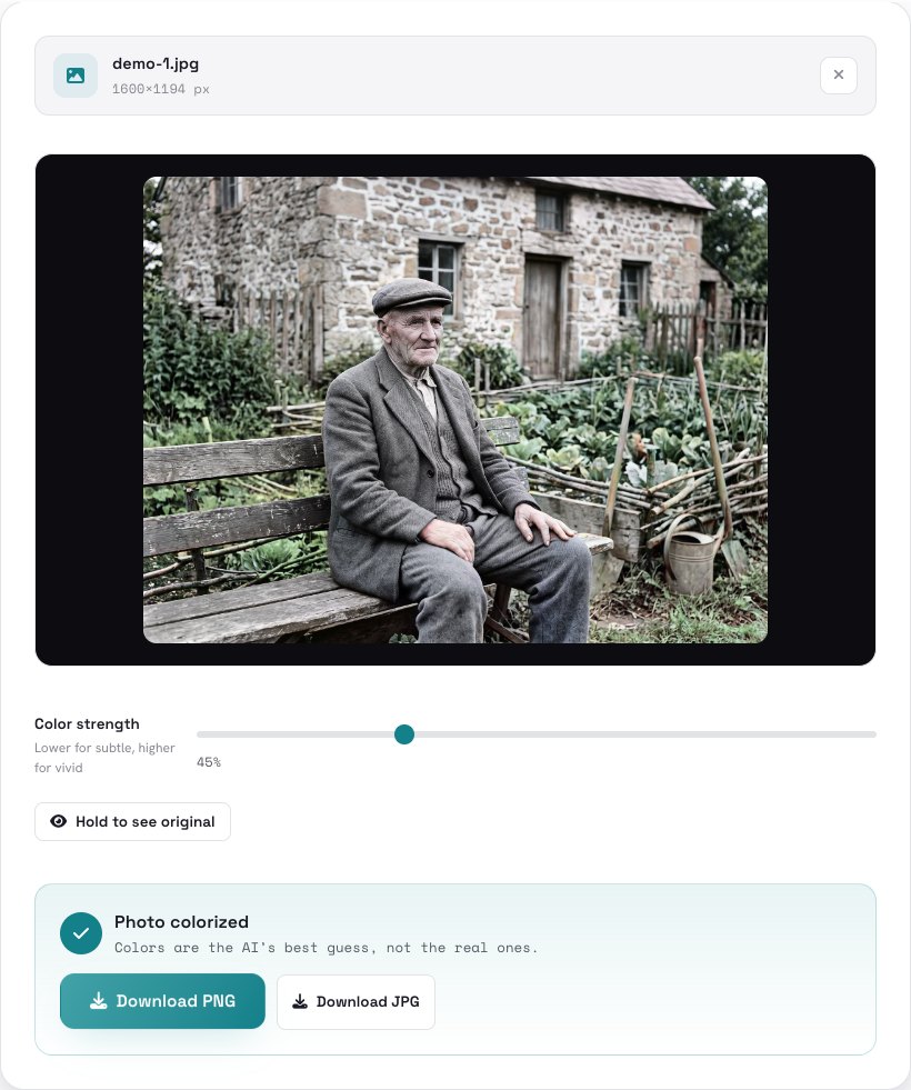 The same photo with the Color strength slider lowered to 45 percent