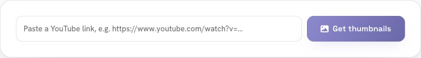 The YouTube Thumbnail Downloader with an empty link field