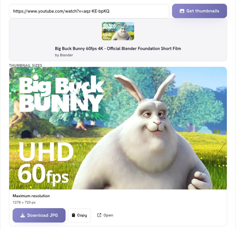 A pasted link with the video title and the maximum resolution thumbnail